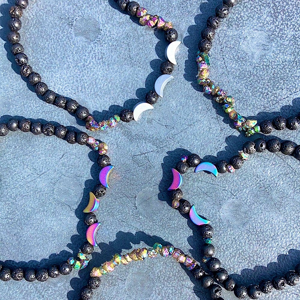 Stackable Hematite Moon Bracelet - Picture 2 of 10